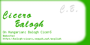 cicero balogh business card